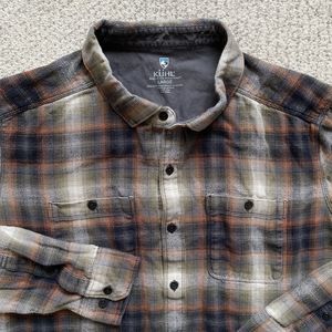Kuhl Large Plaid The Law Flannel Shirt Cotton Tencel Button Front